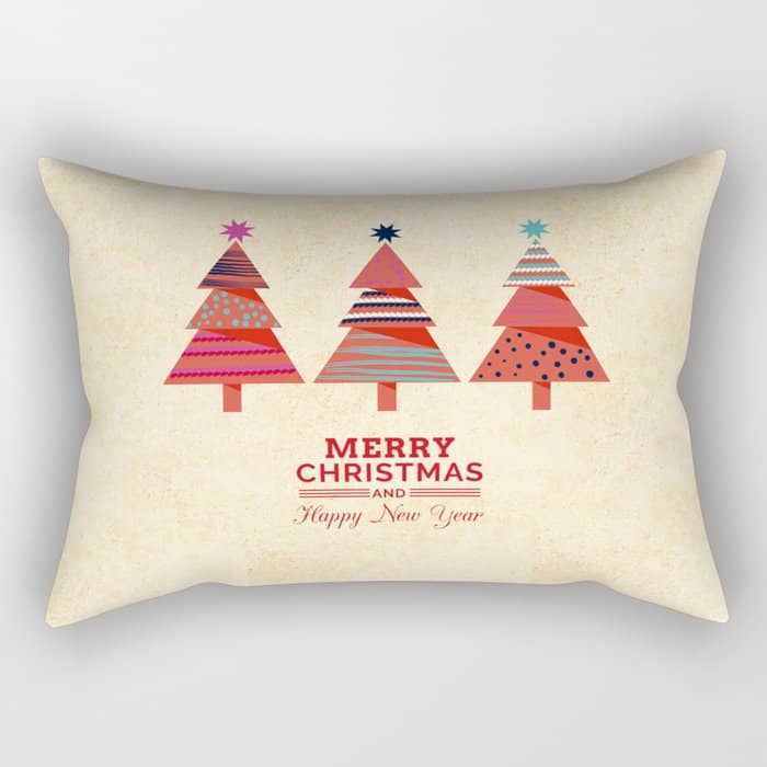 Three Christmas Trees Rectangular Pillow