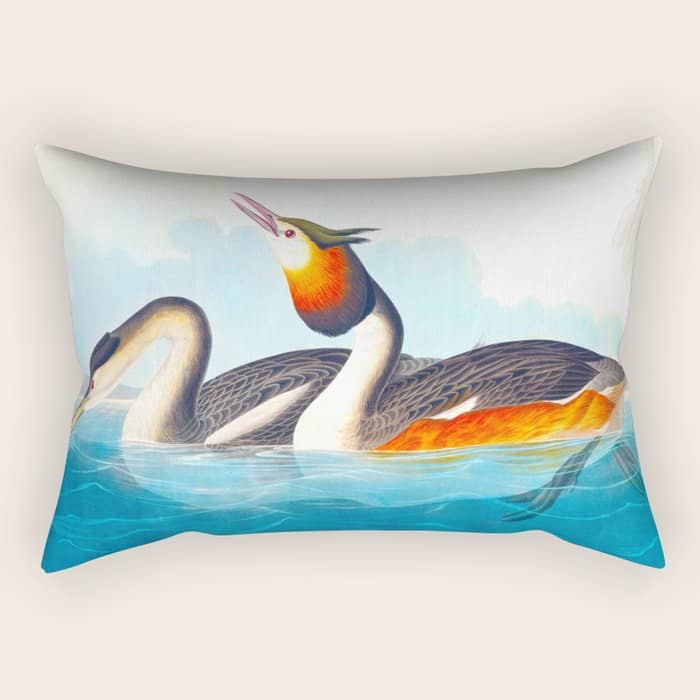 Great Crested Grebe Bird Rectangular Pillow