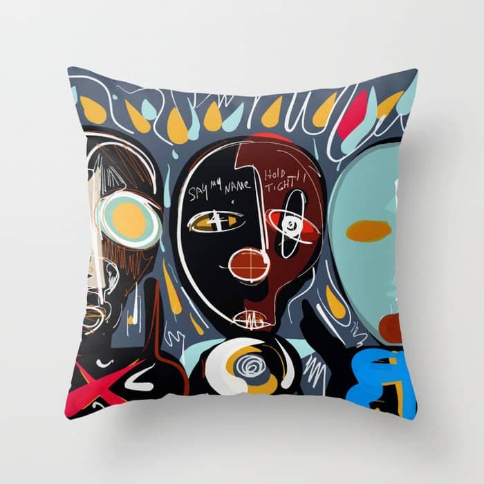 Say My Name Street Art Brut Painting Throw Pillow