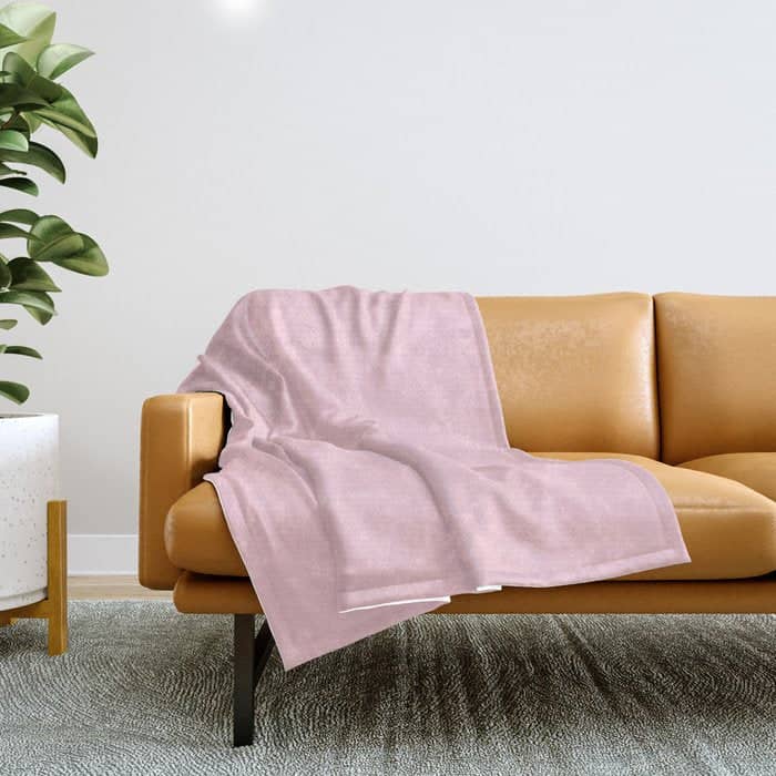 Light Soft Pastel Pink Solid Color Throw Blanket