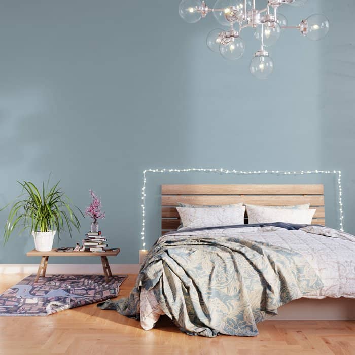 Soft Chalky Pastel Blue Solid Color Wallpaper