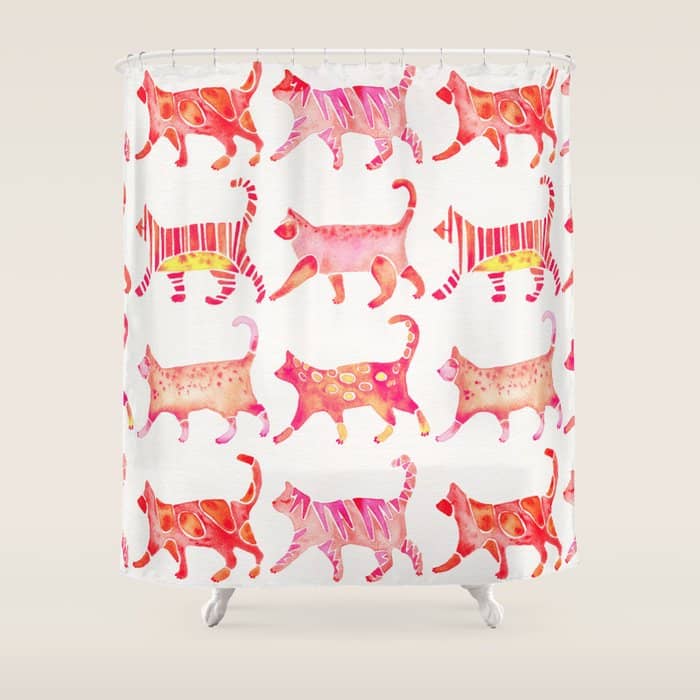 Cat Collection - Pink Palette Shower Curtain