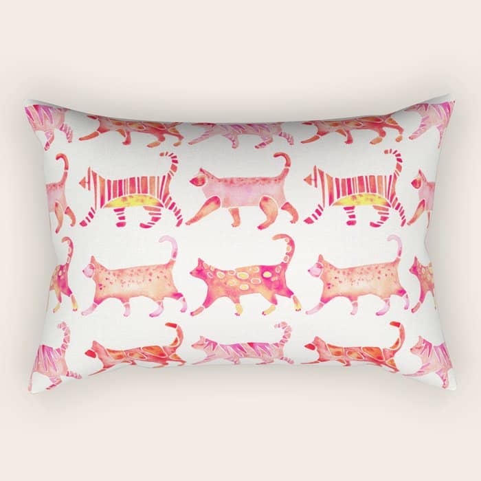 Cat Collection - Pink Palette Rectangular Pillow