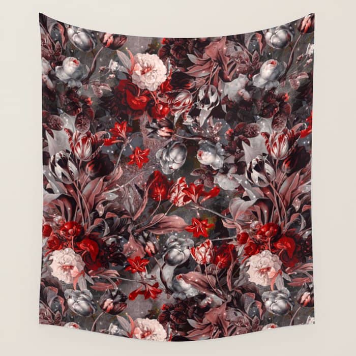 New Year'S Flowering Night Wall Tapestry