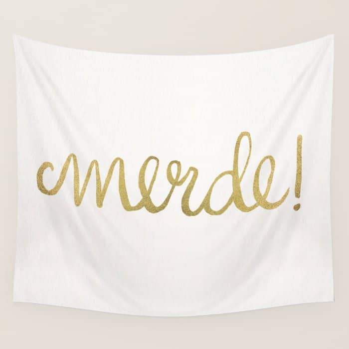 Pardon My French - Gold Ink Wall Tapestry