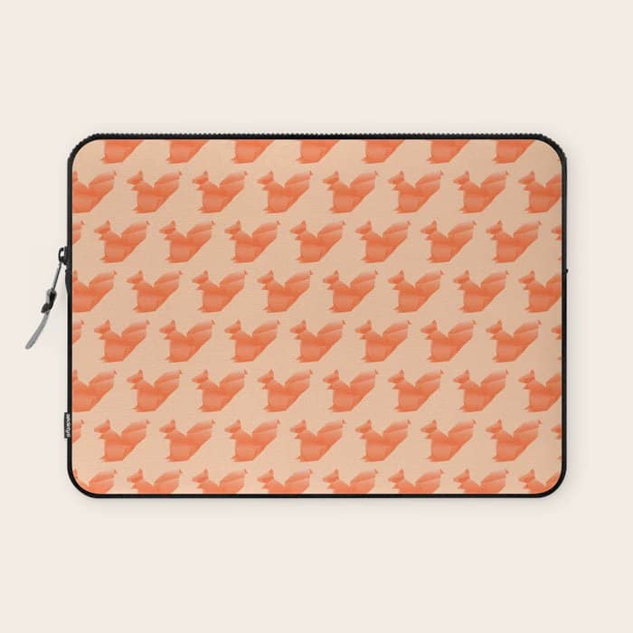 Allergic To Nuts - Origami Orange Squirrel Laptop Sleeve
