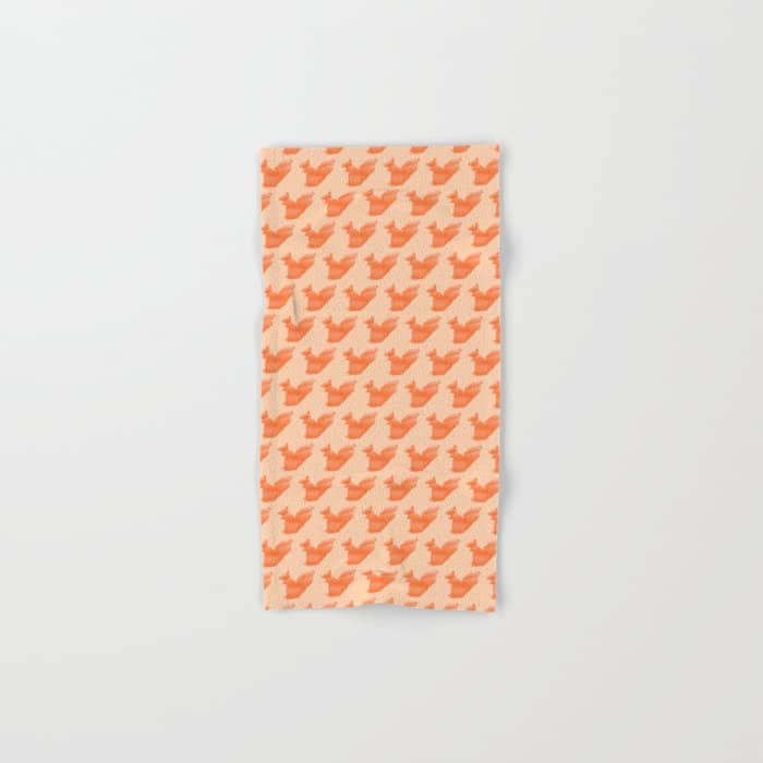 Allergic To Nuts - Origami Orange Squirrel Bath Towel