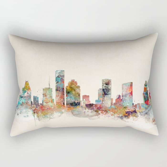 Houston Texas Skyline Rectangular Pillow