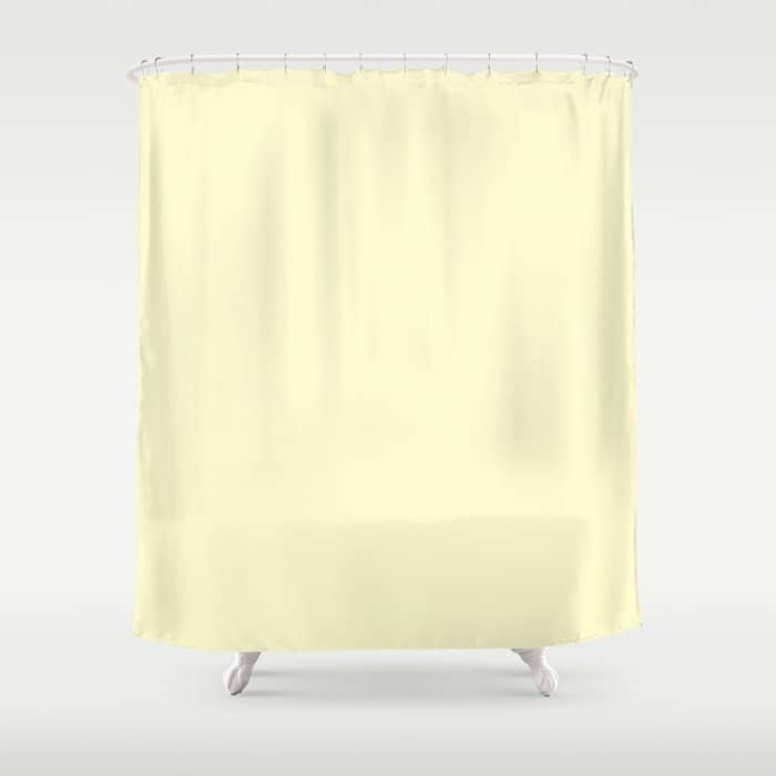 Pastel Lemon Yellow Pale Soft Meringue Yellow Shower Curtain