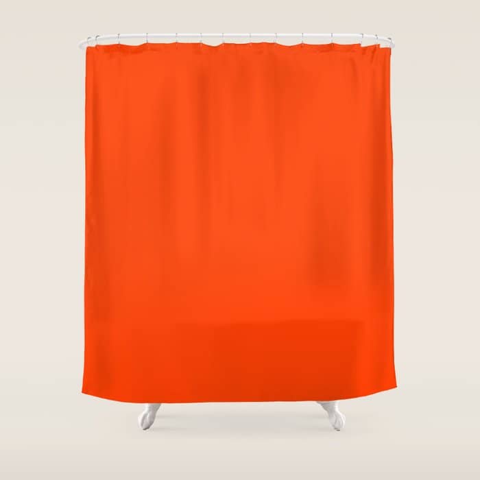 Bright Fluorescent Neon Orange Shower Curtain