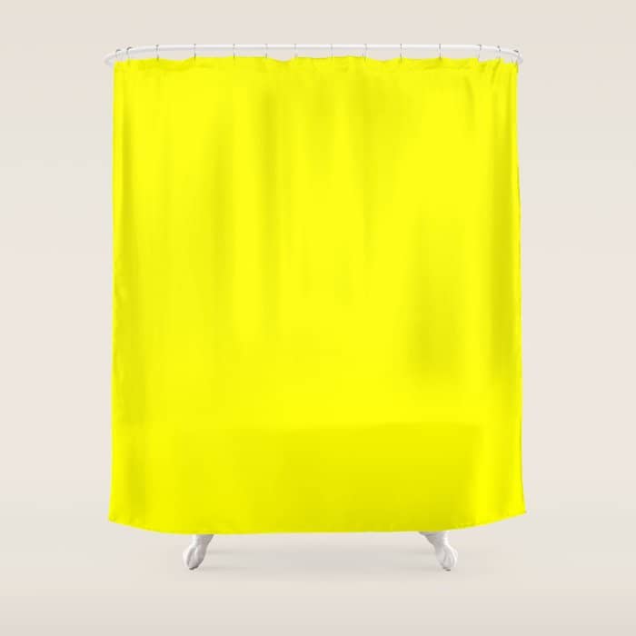 Bright Fluorescent Yellow Neon Shower Curtain