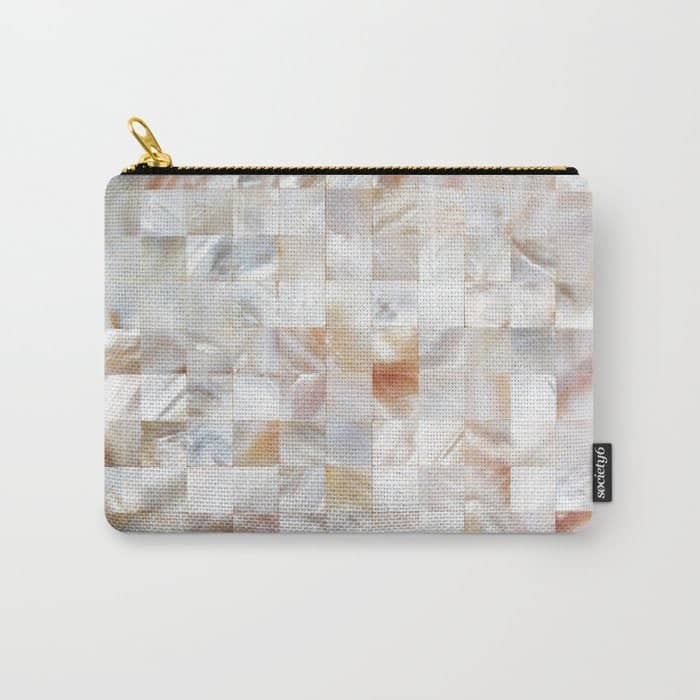 Mother Of Pearl, Exotic Tiles Photography, Neutral Minimal Geometrical Graphic Design Carry All Pouch