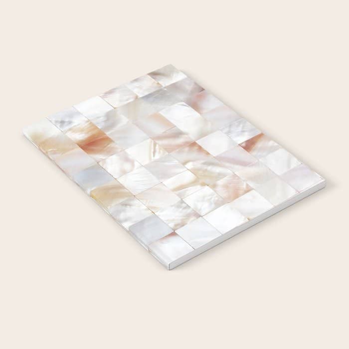 Mother Of Pearl, Exotic Tiles Photography, Neutral Minimal Geometrical Graphic Design Notebook