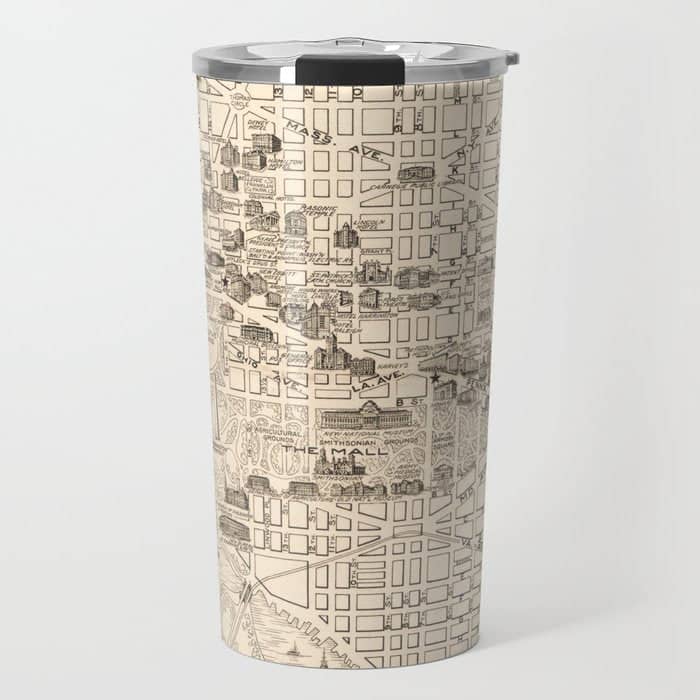 Vintage Map Of Washington D.C. (1914) Travel Mug