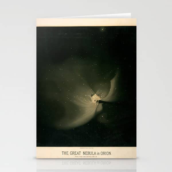 The Great Nebula In Orion By  éTienne LéOpold Trouvelot (1875-1876) Stationery Card