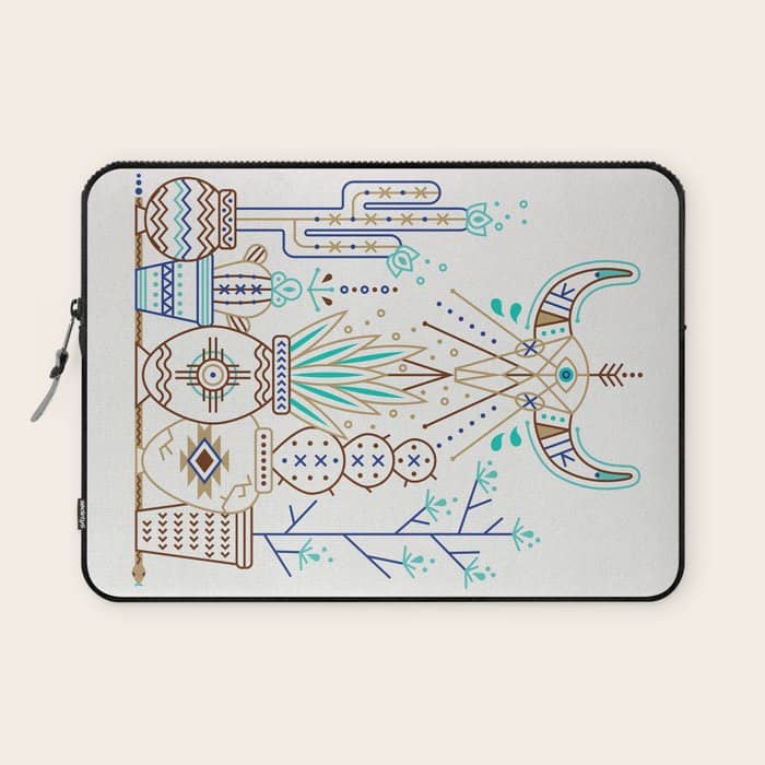 Santa Fe Garden - Turquoise & Brown Laptop Sleeve