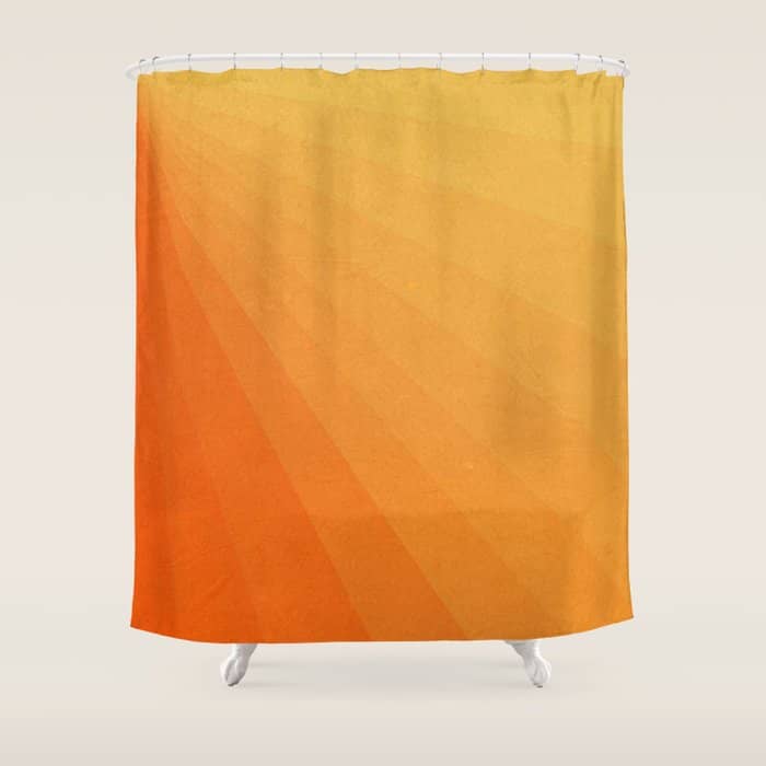 Shades Of Sun - Line Gradient Pattern Between Light Orange And Pale Orange Shower Curtain