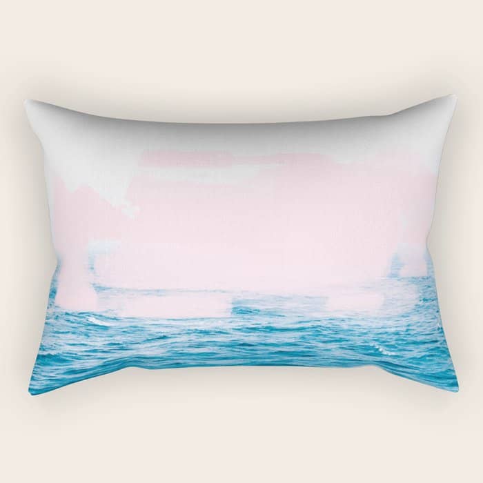 Ocean + Pink #Homestorie #Decor #Buyart Rectangular Pillow