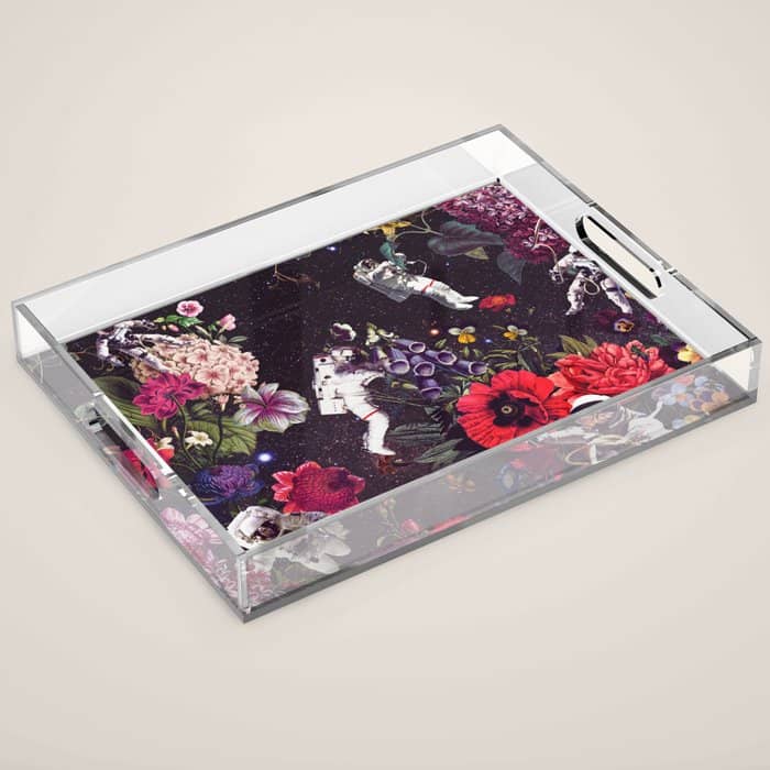 Flowers And Astronauts - Space Acrylic Tray