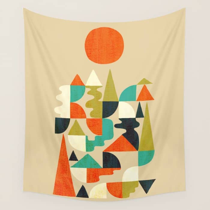 Mountains Hills And Rivers Wall Tapestry