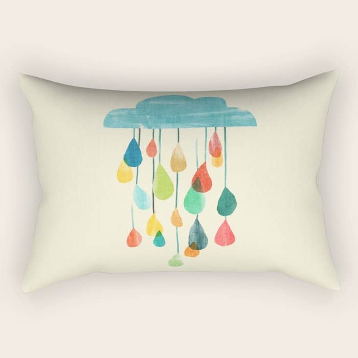 Cloudy With A Chance Of Rainbow Rectangular Pillow