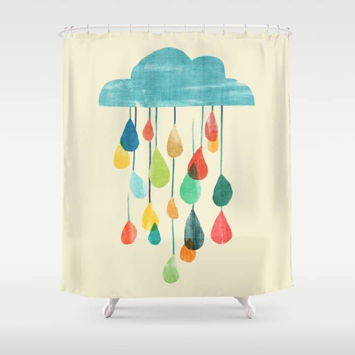 Cloudy With A Chance Of Rainbow Shower Curtain
