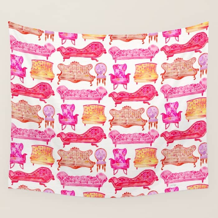 Victorian Lounge - Pink Palette Wall Tapestry