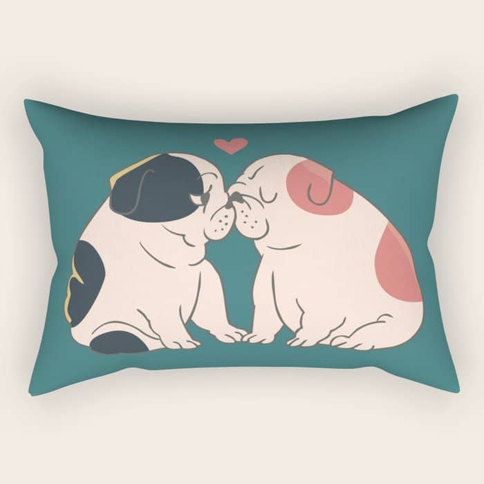 English Bulldog Kisses Rectangular Pillow