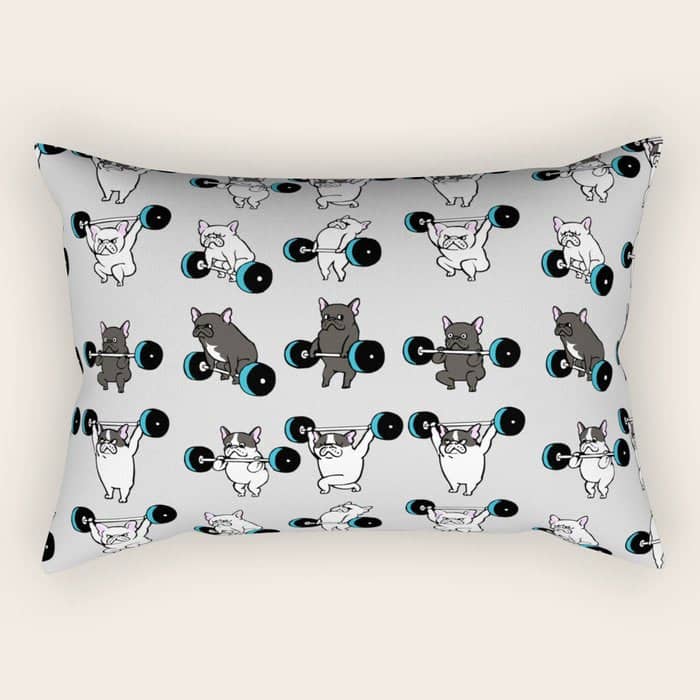 Olympic Lifting Frenchie Rectangular Pillow