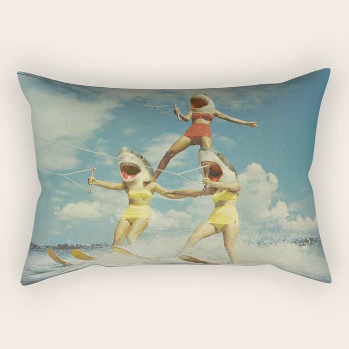 On Evil Beach - Shark Attack Rectangular Pillow