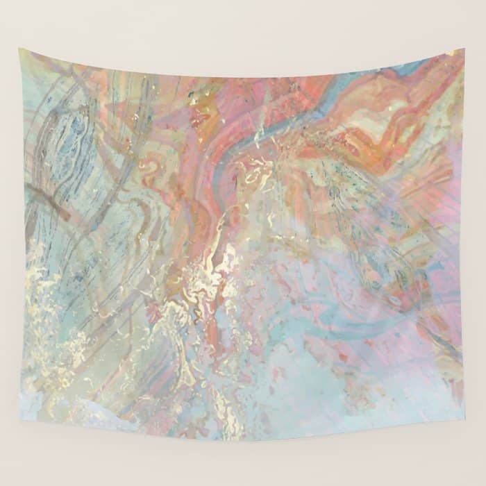 Marble Luxe, Abstract Nature Bohemian Texture, Blush Gold Scandanavian Pastel Neutral Wall Tapestry