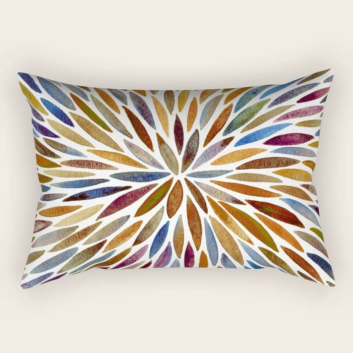 Watercolor Burst - Retro Palette Rectangular Pillow