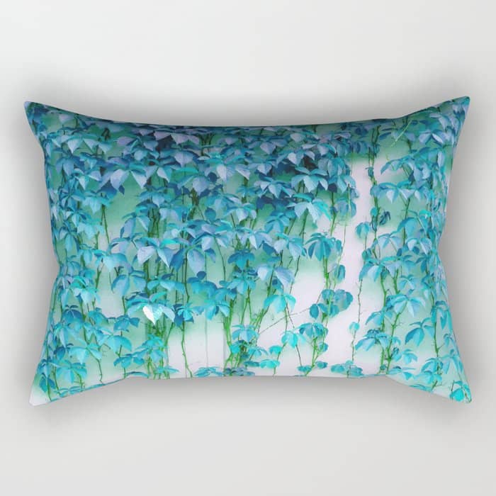 Average Absence, Botanical Minimal Nature Creepers Plants, Tropical Watercolor Bohemian Painting Rectangular Pillow