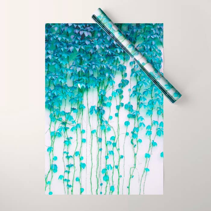 Average Absence, Botanical Minimal Nature Creepers Plants, Tropical Watercolor Bohemian Painting Wrapping Paper