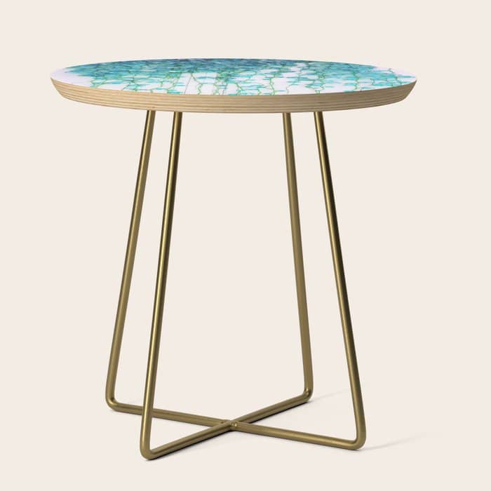 Average Absence, Botanical Minimal Nature Creepers Plants, Tropical Watercolor Bohemian Painting Side Table