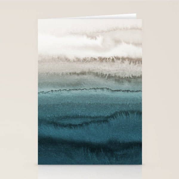 Within The Tides - Crashing Waves Teal Stationery Card
