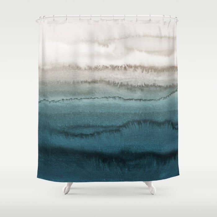 Within The Tides - Crashing Waves Teal Shower Curtain