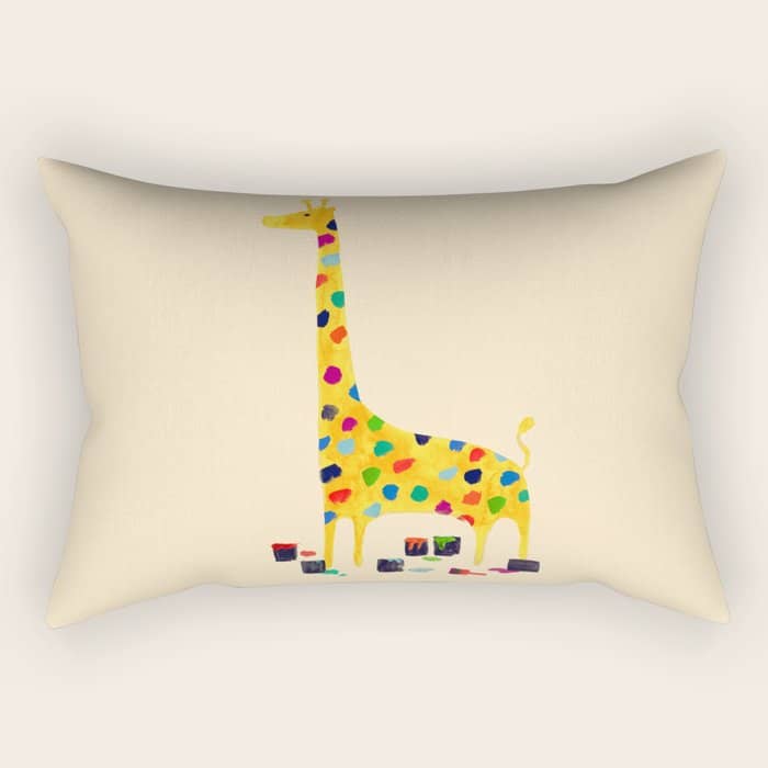 Paint By Number Giraffe Rectangular Pillow
