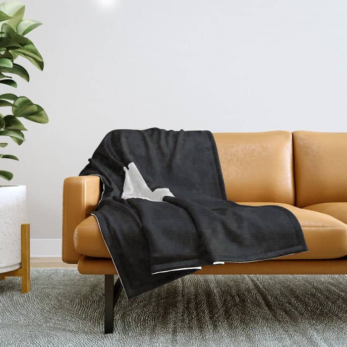 Swiss Cross Black And White Scandinavian Design For Minimalism Home Room Wall Decor Art Apartment Throw Blanket