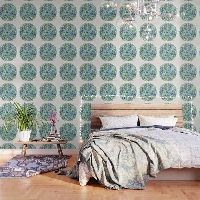 Watercolor Burst - Blue & Green Wallpaper
