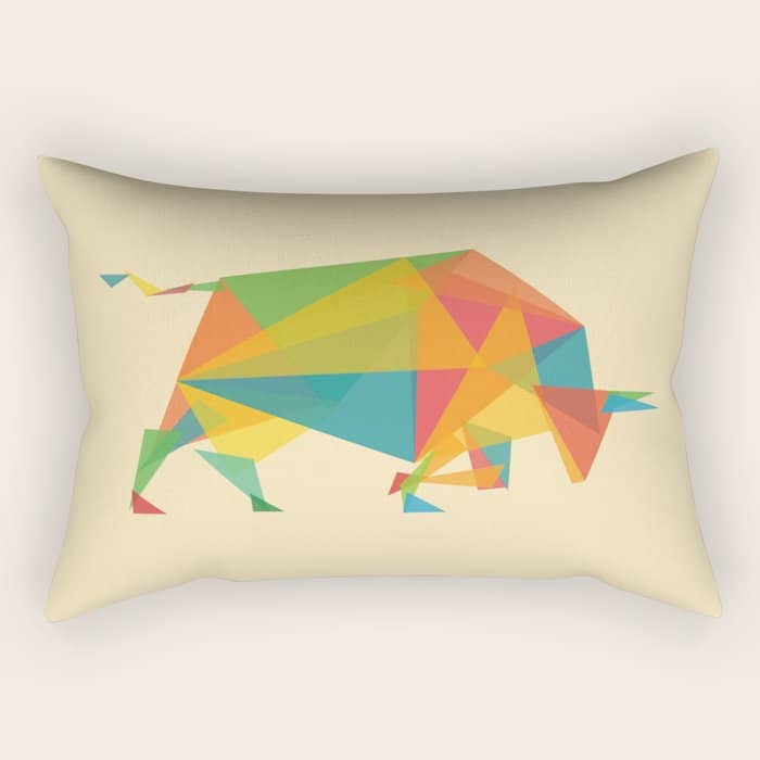 Fractal Geometric Bull Rectangular Pillow