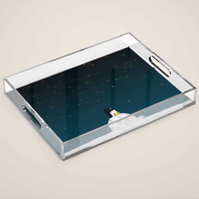 Star Gazing - Penguin'S Dream Of Flying Acrylic Tray