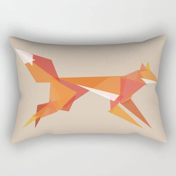 Fractal Geometric Fox Rectangular Pillow