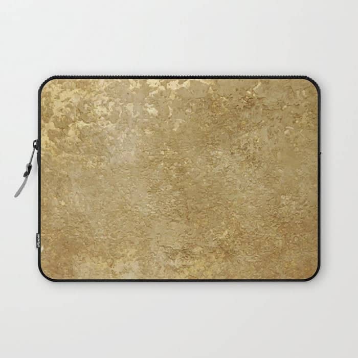Gold Rush, Golden Shimmer Texture, Exotic Metallic Shine Graphic Design Laptop Sleeve