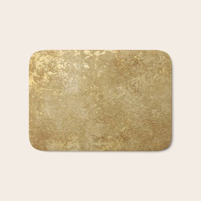 Gold Rush, Golden Shimmer Texture, Exotic Metallic Shine Graphic Design Bath Mat