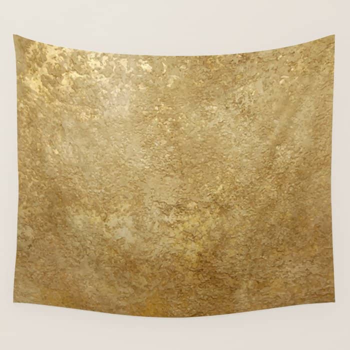 Gold Rush, Golden Shimmer Texture, Exotic Metallic Shine Graphic Design Wall Tapestry