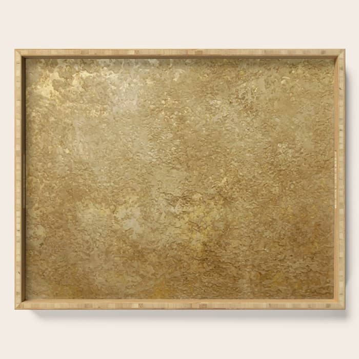 Gold Rush, Golden Shimmer Texture, Exotic Metallic Shine Graphic Design Serving Tray