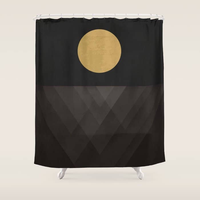Moon Reflection On Quiet Ocean Shower Curtain