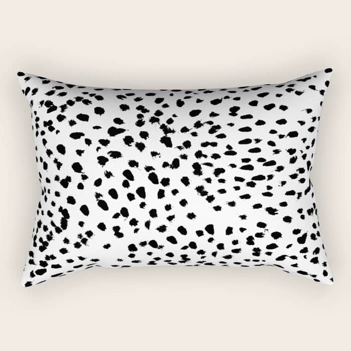Nadia - Black And White, Animal Print, Dalmatian Spot, Spots, Dots, Bw Rectangular Pillow