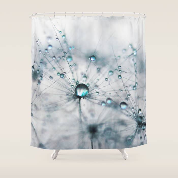Dandelion Blue - Elegant Flower Photography By Ingrid Beddoes Shower Curtain